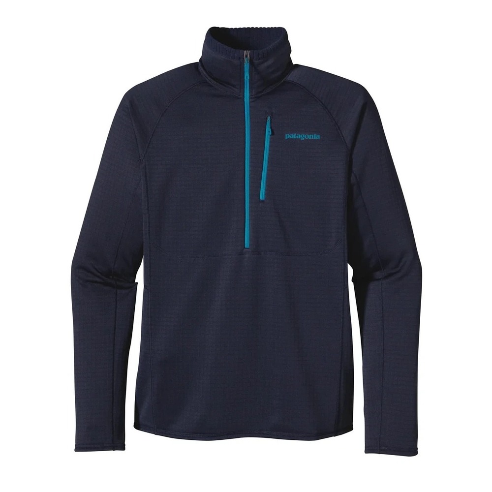 Patagonia Regulator R1 FLASH PULLOVER Fleece Jacket Mens L Blue Outdoor Vintage